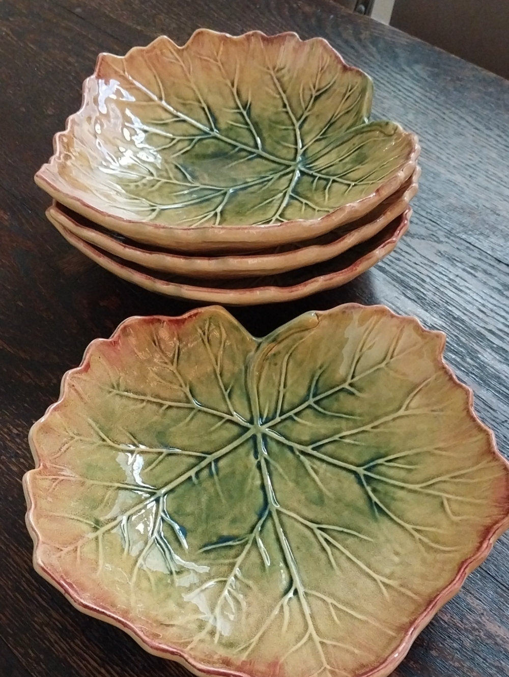 Leaf Shaped Serving Or Salad Bowls